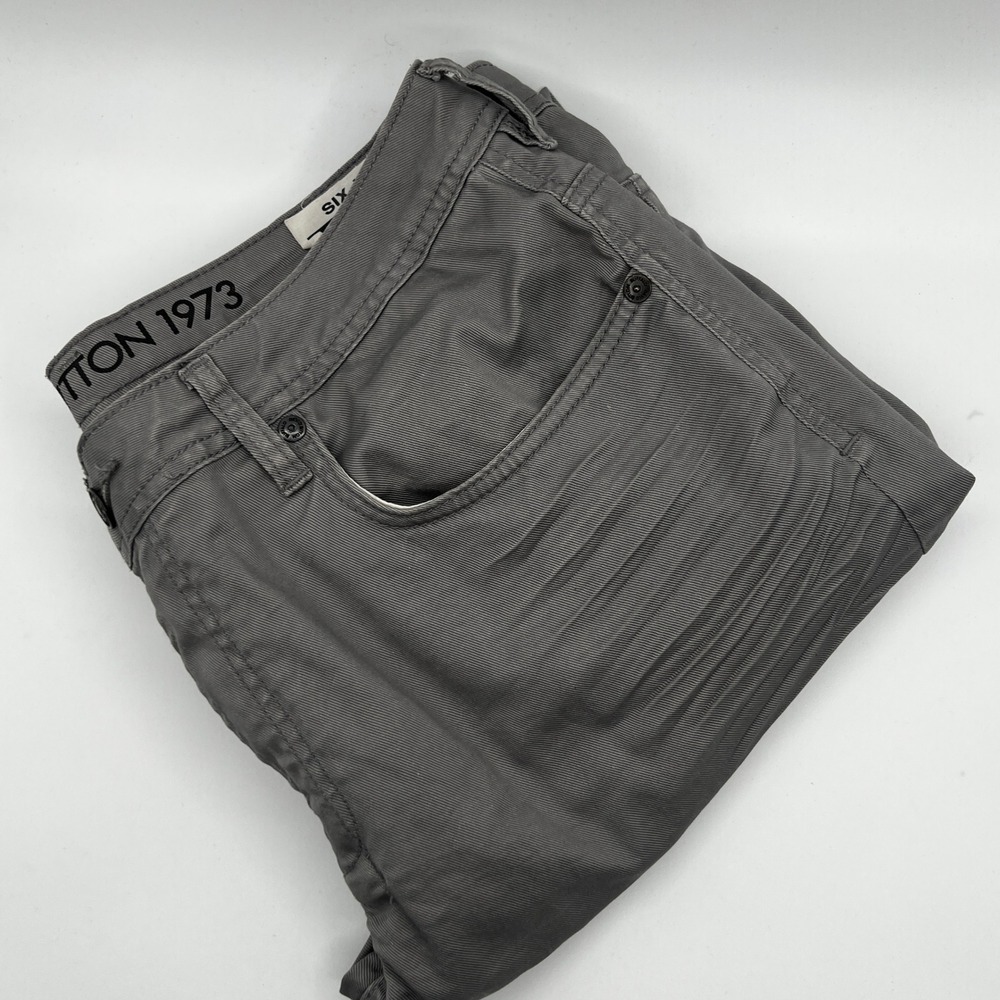 Buffalo David Bitton Jeans Mens 36x32 SIX-X Grey Excellent Slim Straight Moto
